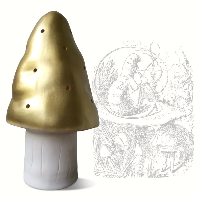Gold Mushroom Lamp - Off