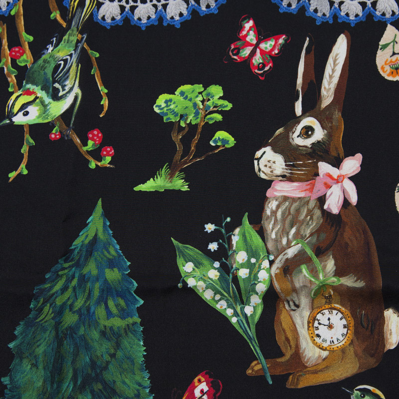 Nathalie Lete silk scarf - Alice in Wonderland detail 01