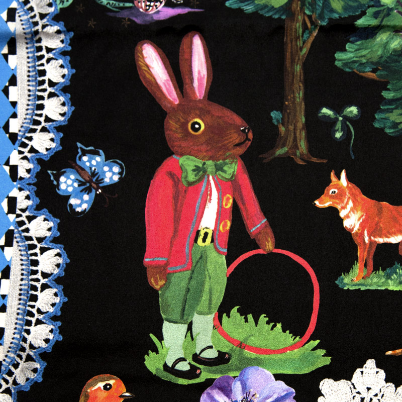 Nathalie Lete silk scarf - Alice in Wonderland detail 02