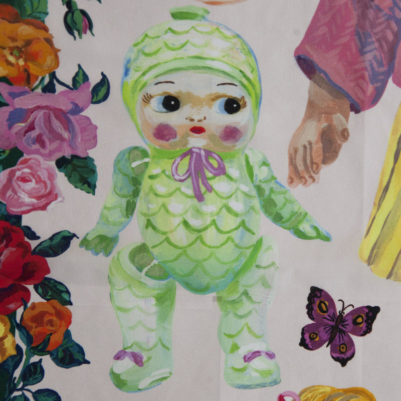 Nathalie Lete silk scarf - dolls detail 03